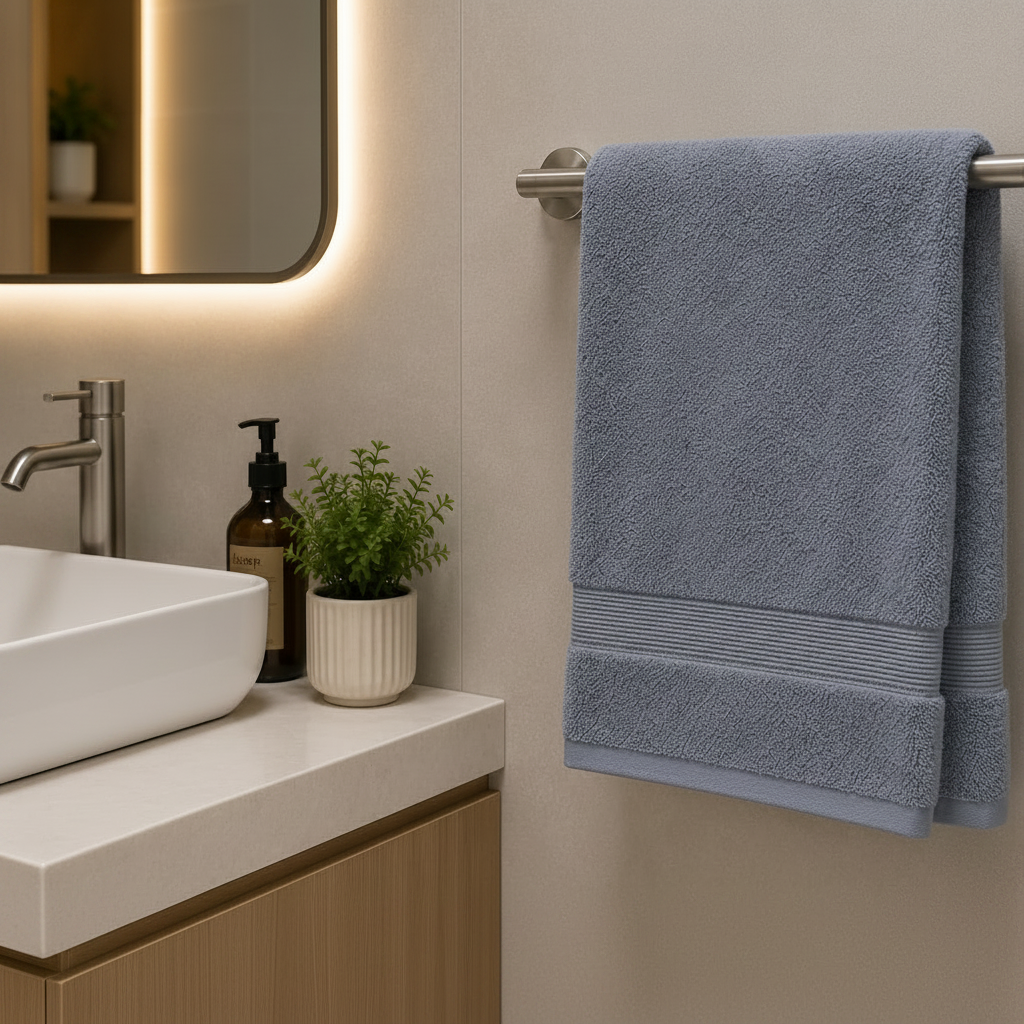 Premium Quality Dyed Bath Towel (Grey)