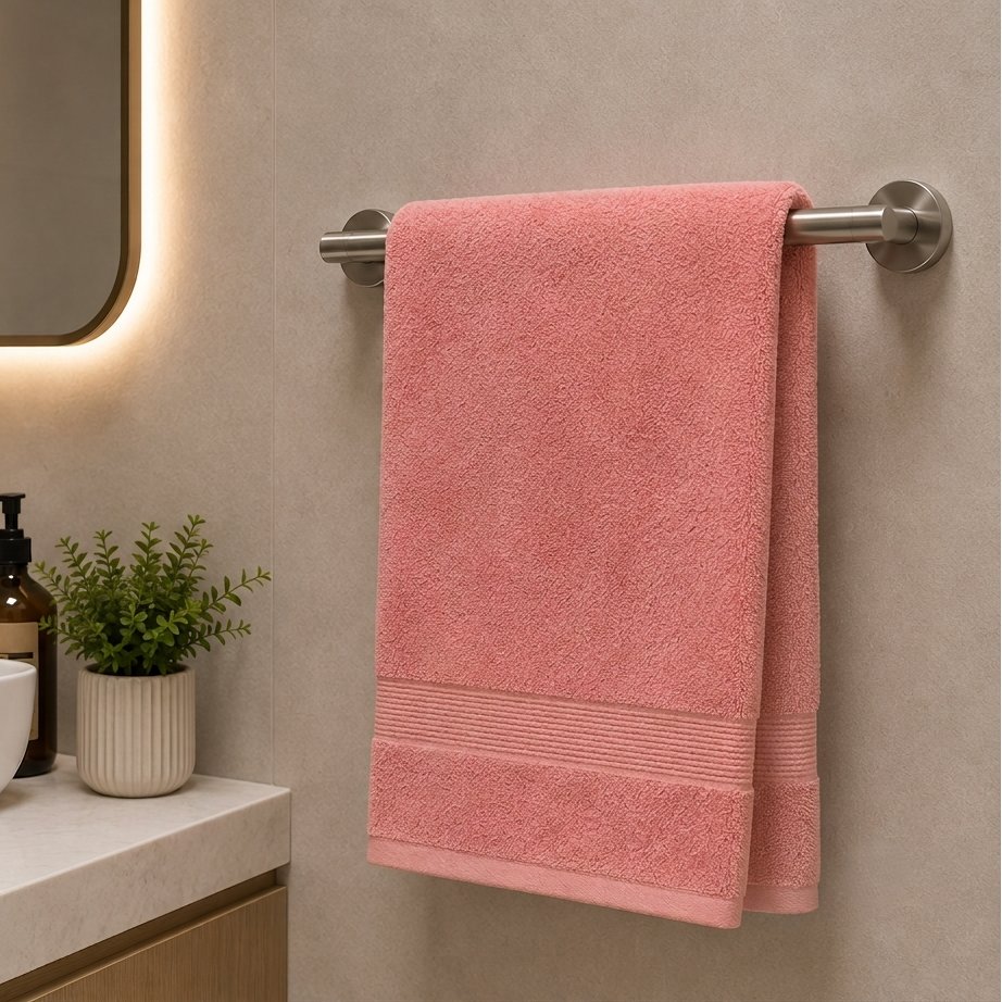 Premium Quality Dyed Bath Towel (Peach)
