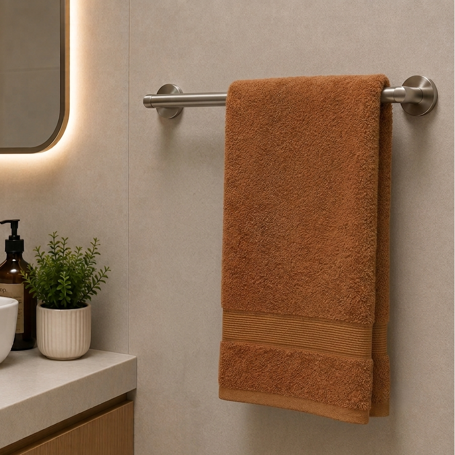 Premium Quality Dyed Bath Towel (Dark Brown)