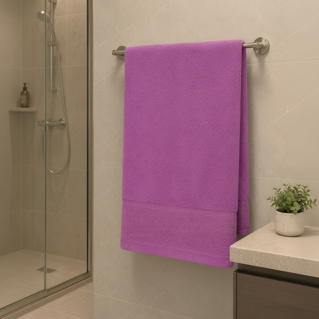 Premium Quality Dyed Bath Towel (Purple)