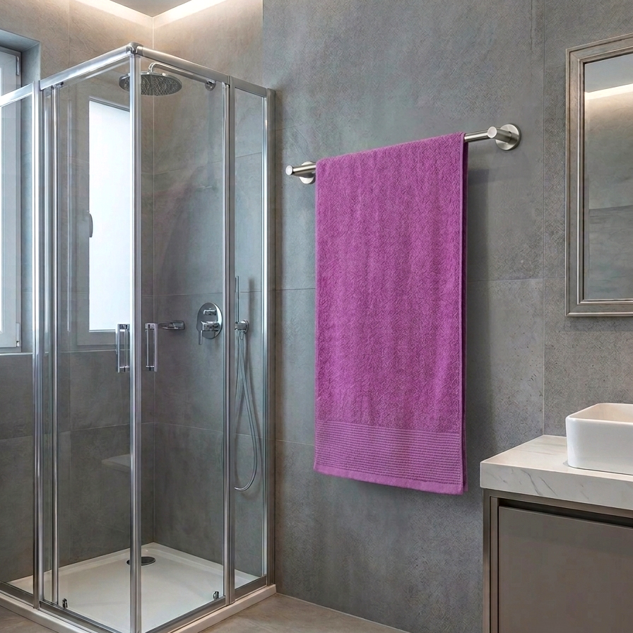 Premium Quality Dyed Bath Towel (Purple)