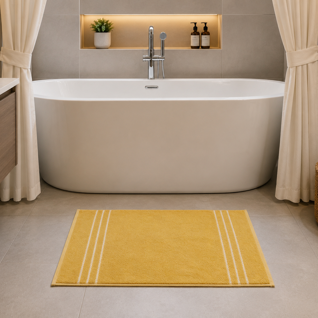 Premium Quality Dyed Bathmat (Yellow)