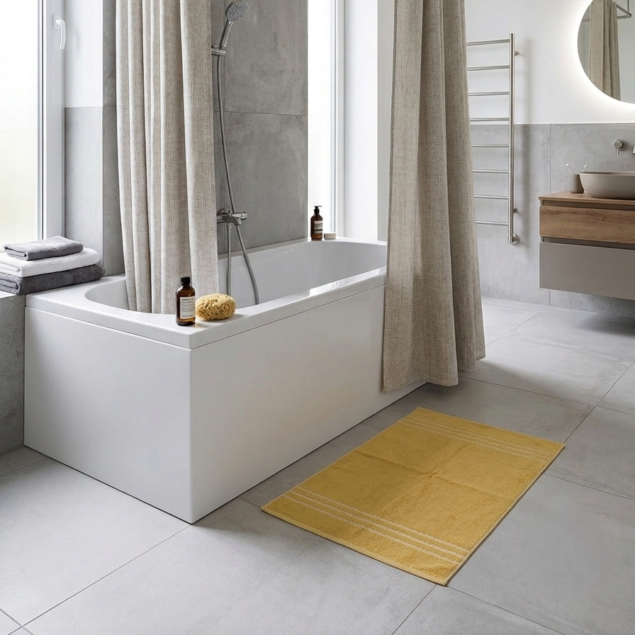 Premium Quality Dyed Bathmat (Yellow)