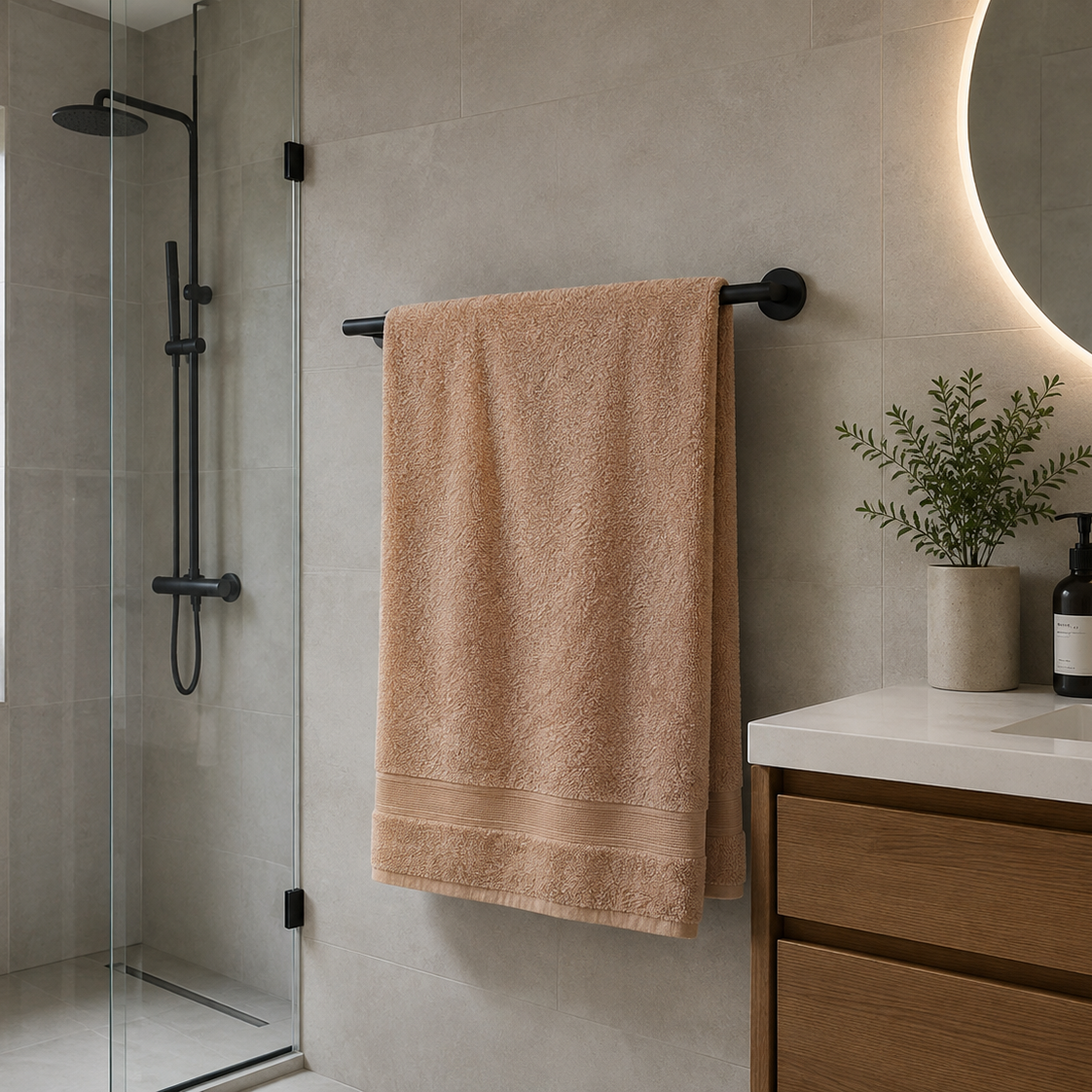 Premium Quality Dyed Bath Towel (Latte)