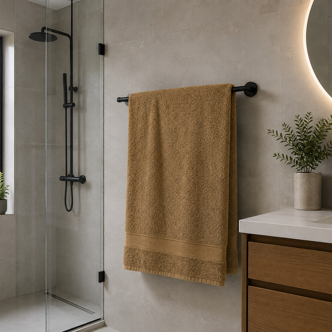 Premium Quality Dyed Bath Towel (Mid Brown)