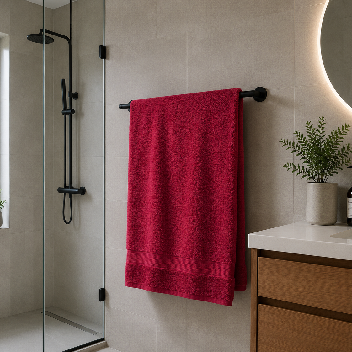 Premium Quality Dyed Bath Towel (Burgundy)
