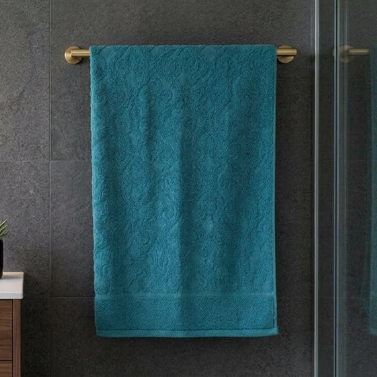 Luxury Dual Sided Jacquard Towel (Teal Blue)