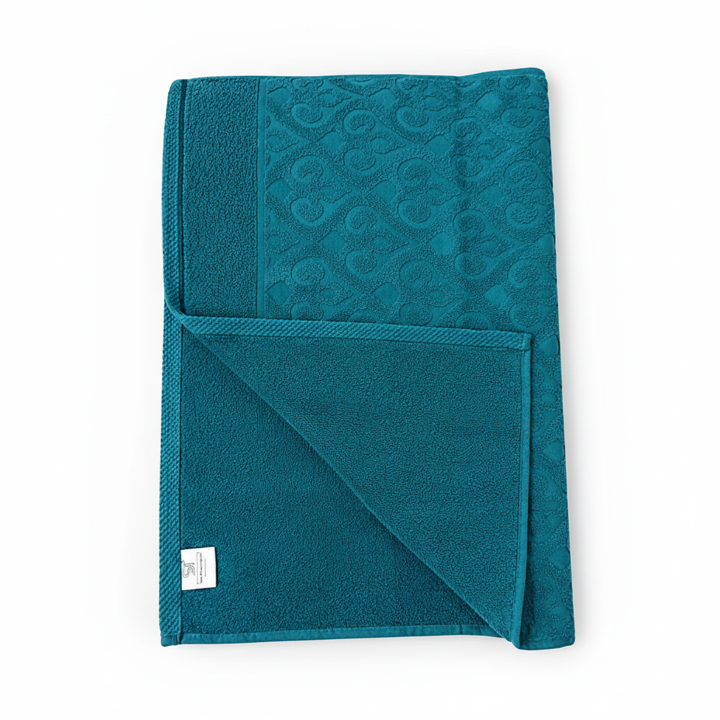 Luxury Dual Sided Jacquard Towel (Teal Blue)
