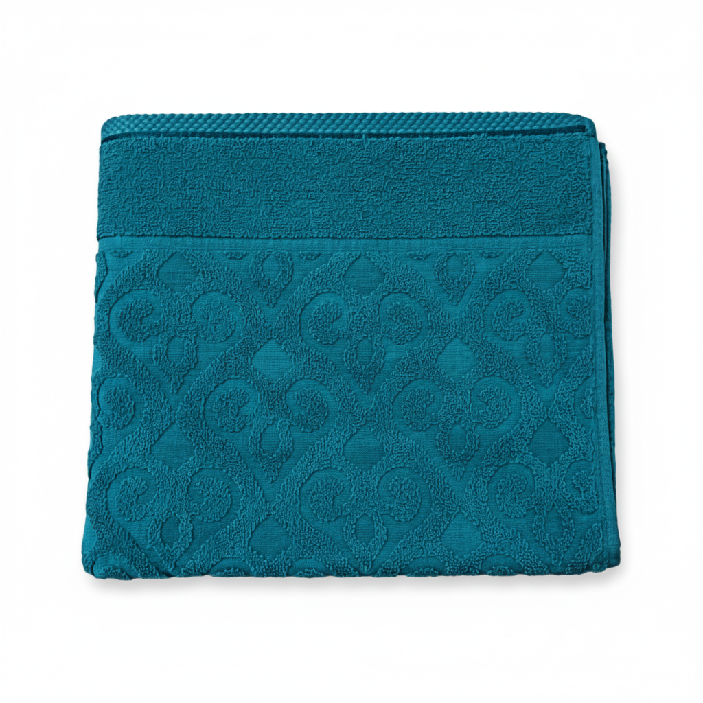 Luxury Dual Sided Jacquard Towel (Teal Blue)