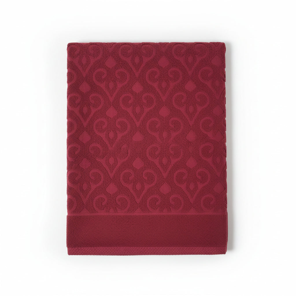 Luxury Dual Sided Jacquard Towel (Burgundy)