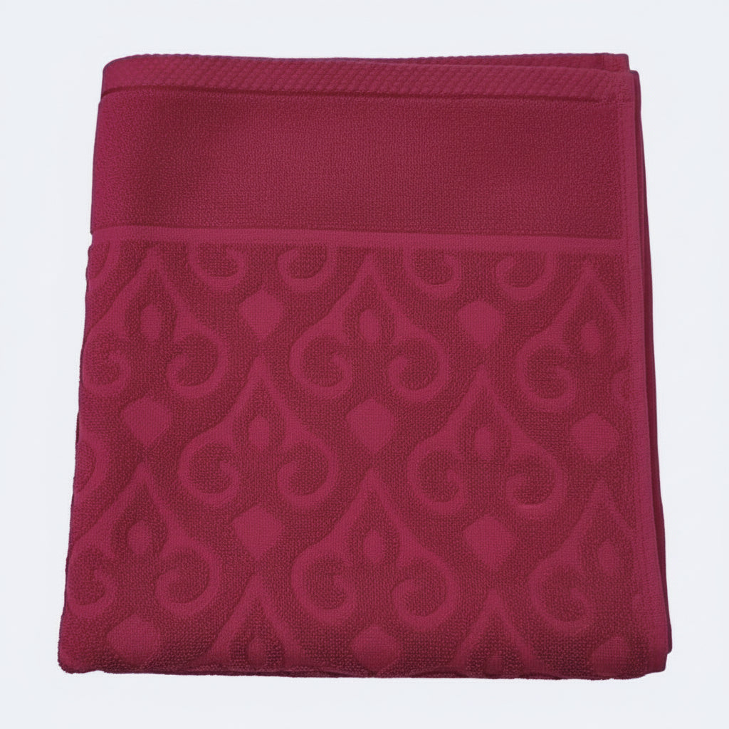 Luxury Dual Sided Jacquard Towel (Burgundy)