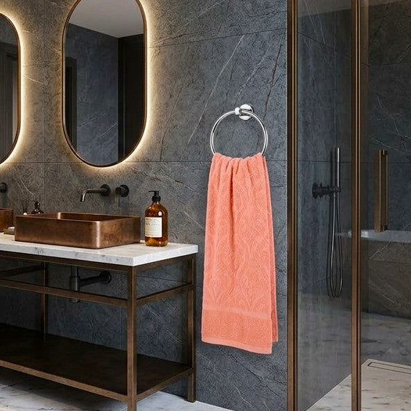 Luxury Dual Sided Jacquard Towel (Orange)