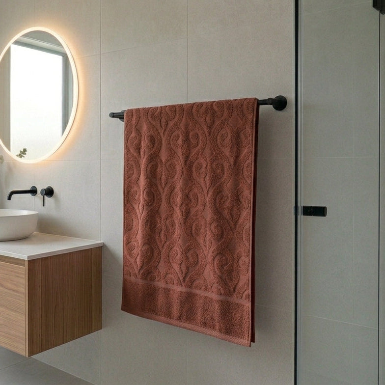 Luxury Dual Sided Jacquard Towel (Choco Brown)