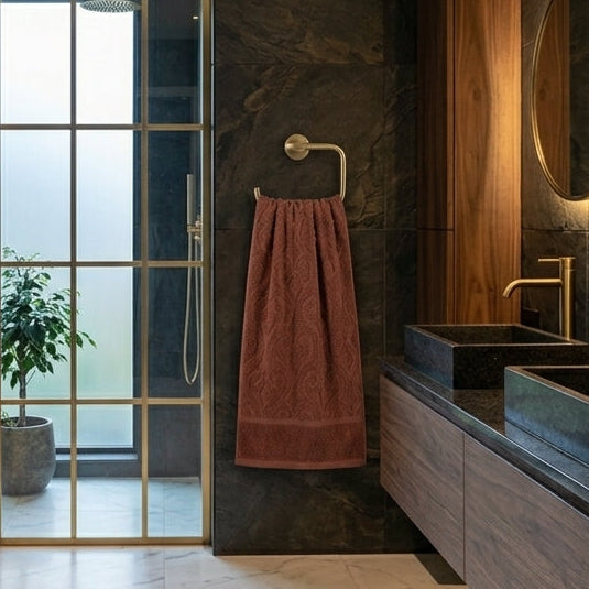 Luxury Dual Sided Jacquard Towel (Choco Brown)