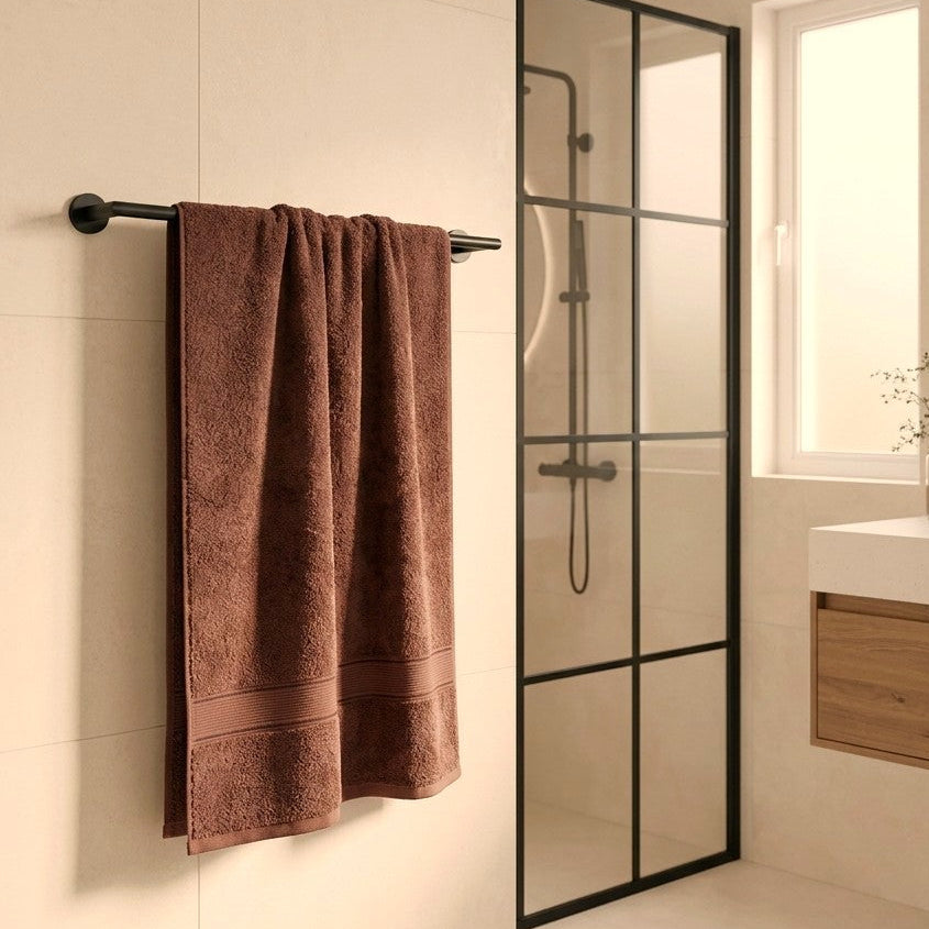 Premium Quality Dyed Bath Towel ( Choco Brown)