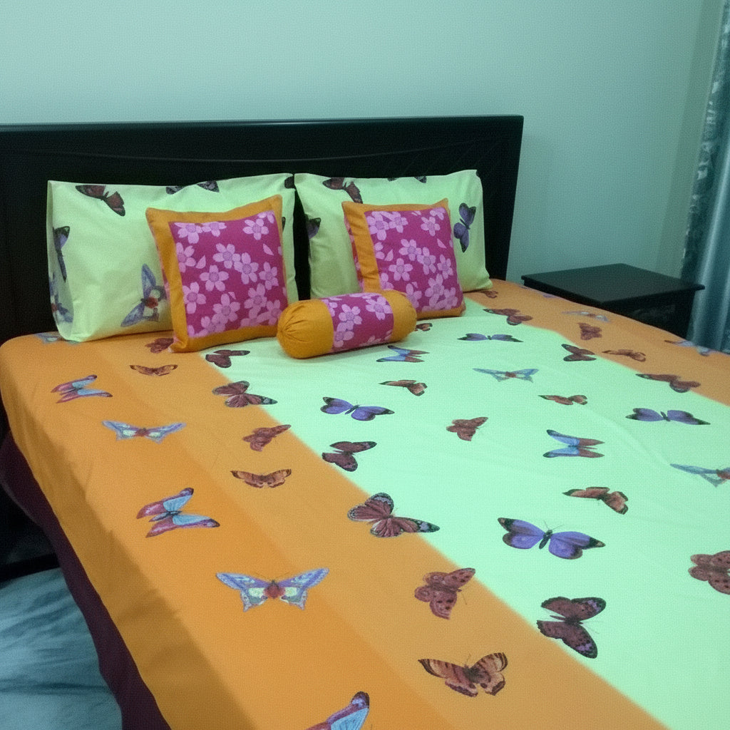 6-Pcs Designer Printed Bed Sheet Set (King)