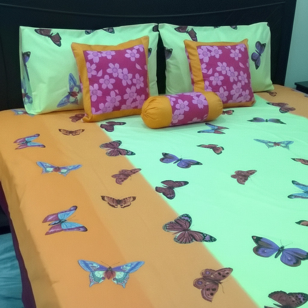 6-Pcs Designer Printed Bed Sheet Set (King)