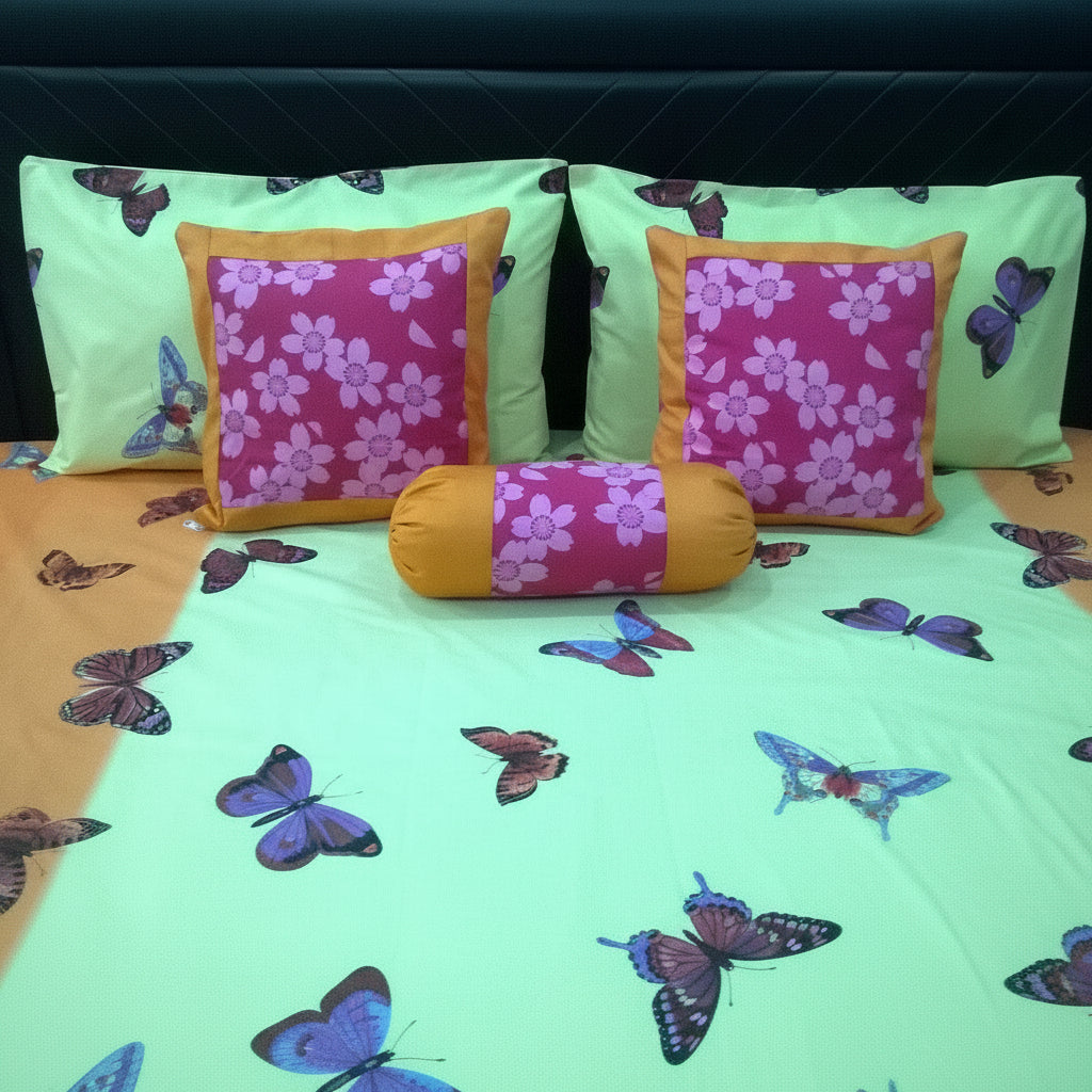 6-Pcs Designer Printed Bed Sheet Set (King)