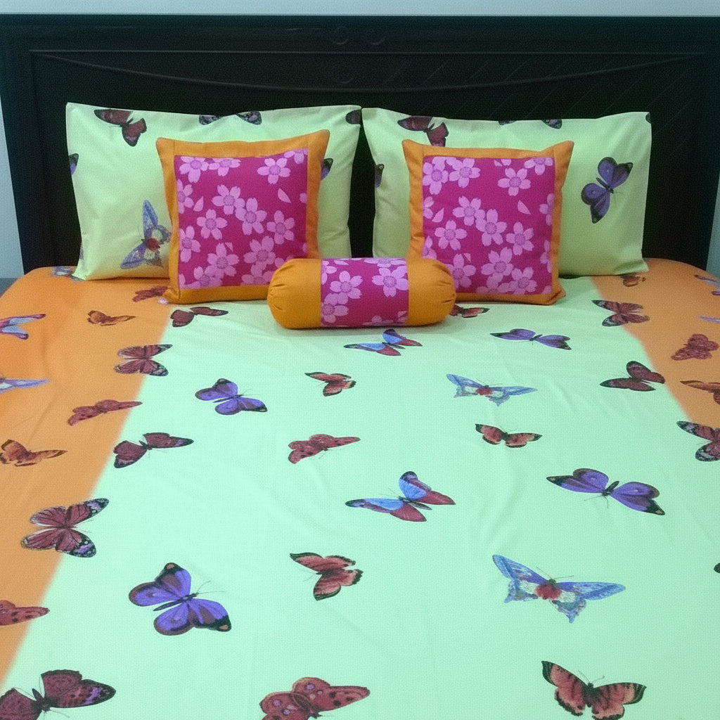 6-Pcs Designer Printed Bed Sheet Set (King)