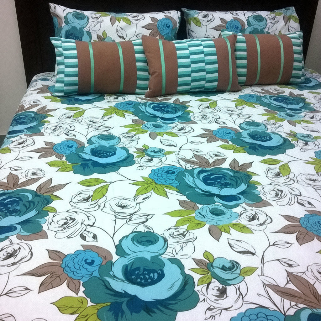 6-Pcs Designer Printed Bed Sheet Set (King)