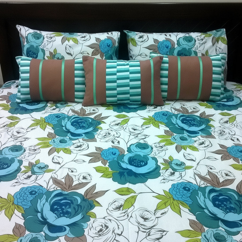 6-Pcs Designer Printed Bed Sheet Set (King)