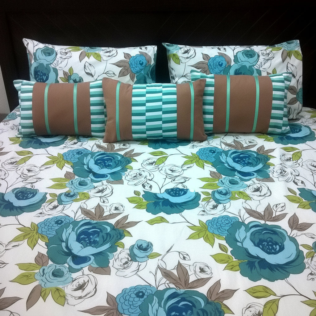 6-Pcs Designer Printed Bed Sheet Set (King)