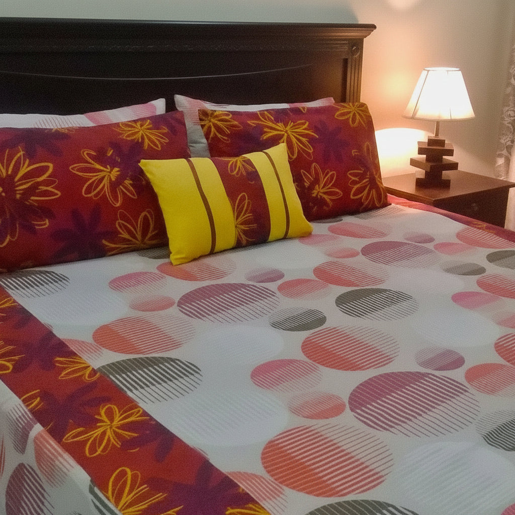 6-Pcs Designer Printed Bed Sheet Set (King)