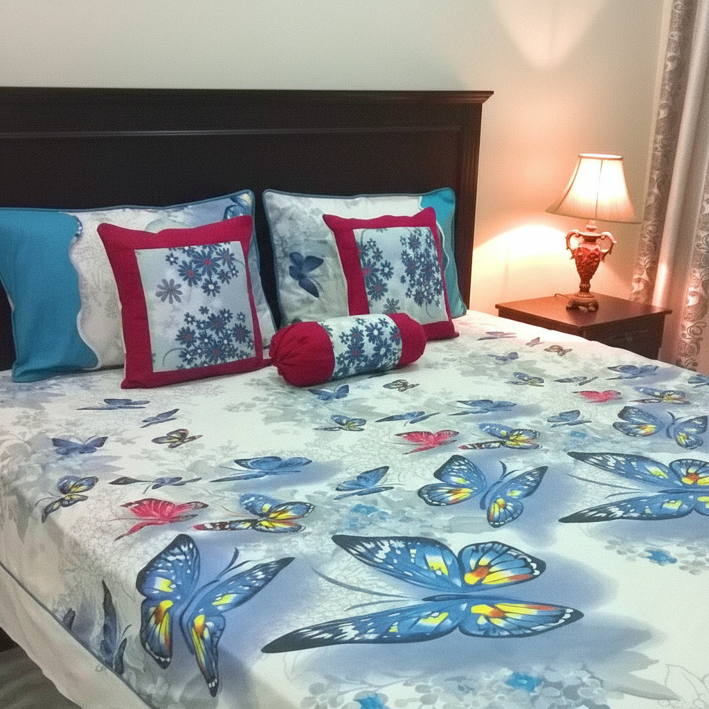 6-Pcs Designer Printed Bed Sheet Set (King)