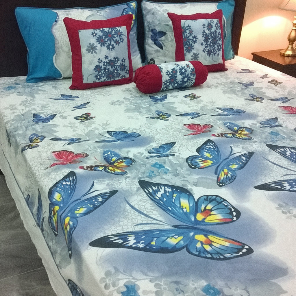 6-Pcs Designer Printed Bed Sheet Set (King)