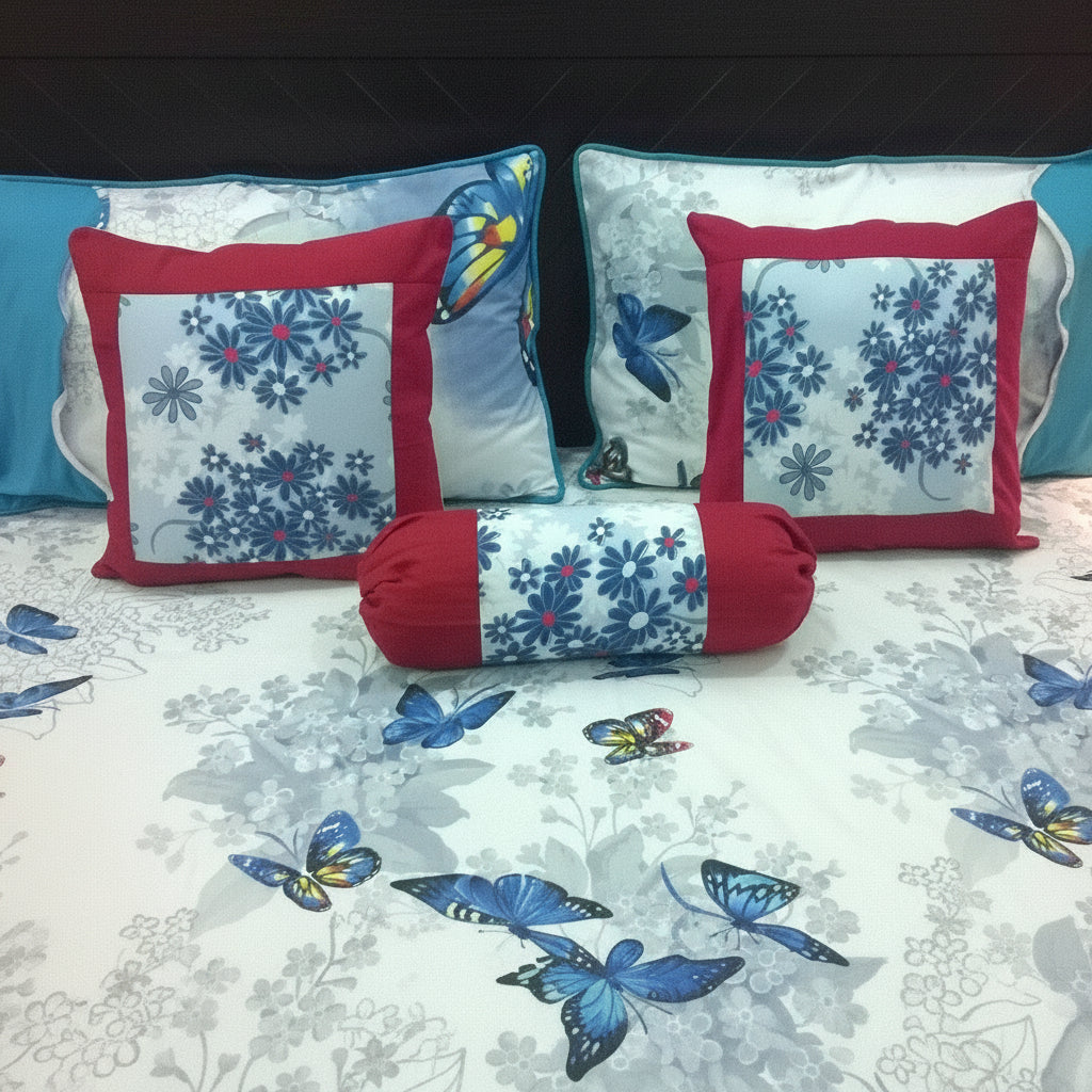 6-Pcs Designer Printed Bed Sheet Set (King)