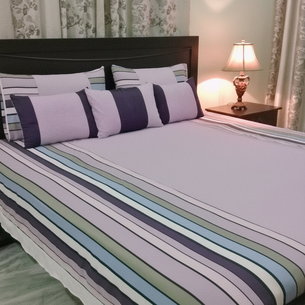 6-Pcs Designer Printed Bed Sheet Set (King)
