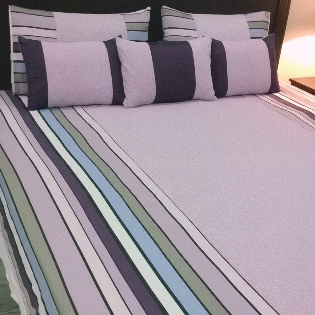 6-Pcs Designer Printed Bed Sheet Set (King)