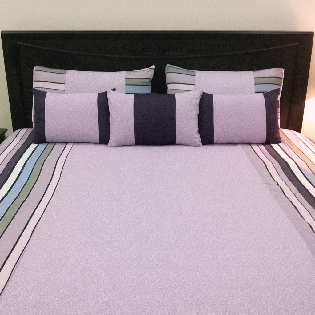 6-Pcs Designer Printed Bed Sheet Set (King)