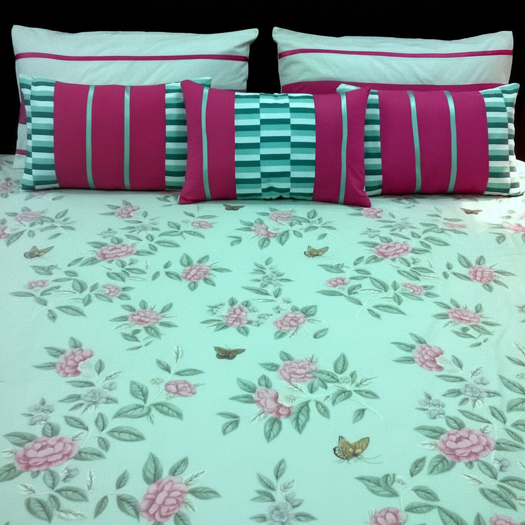 6-Pcs Designer Printed Bed Sheet Set (King)
