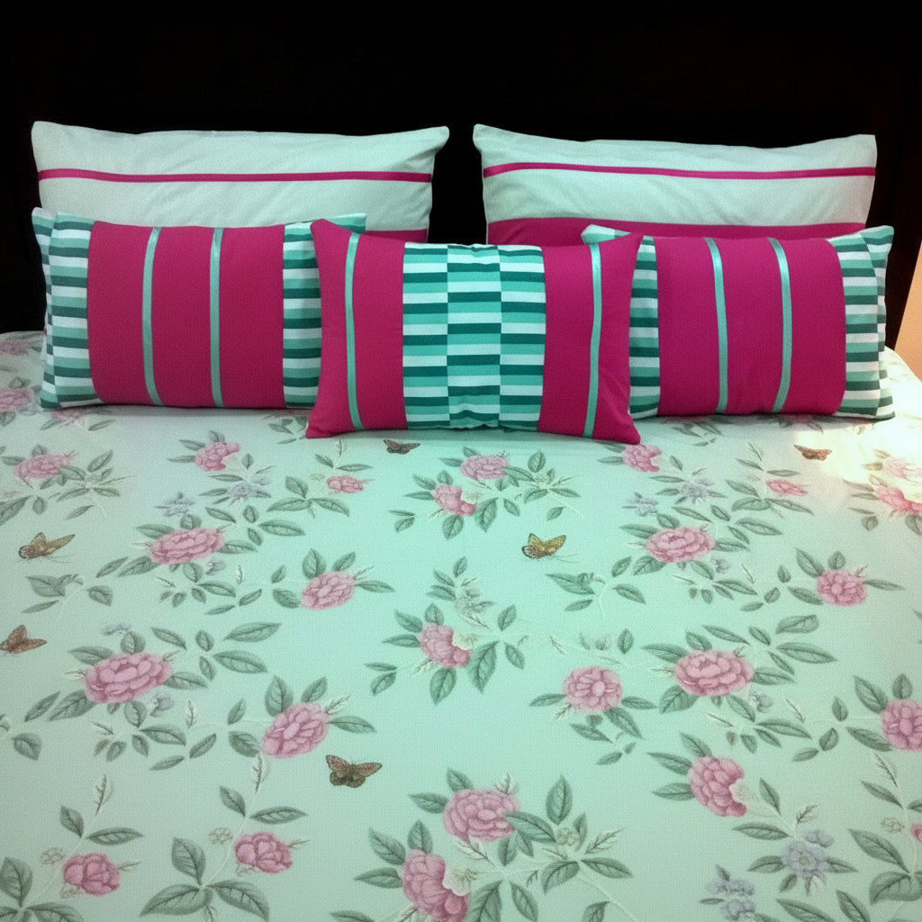 6-Pcs Designer Printed Bed Sheet Set (King)