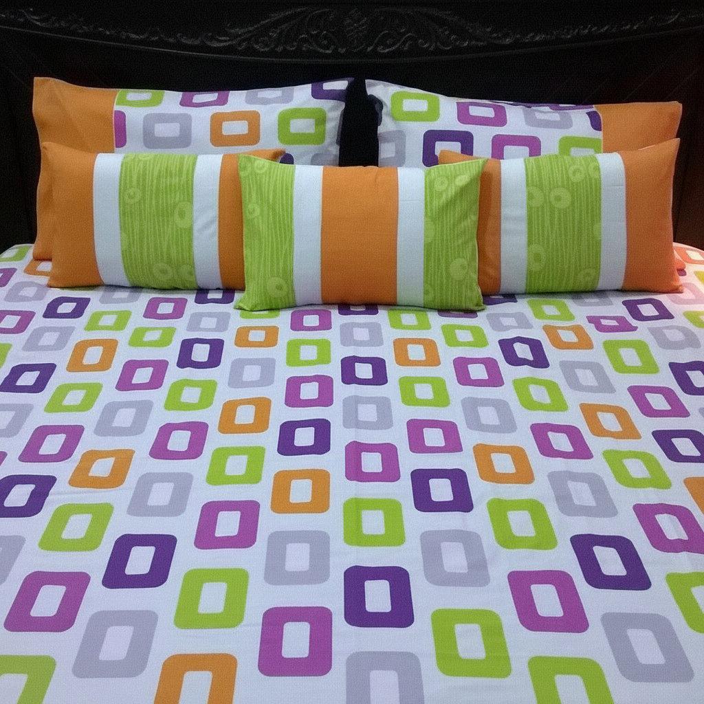 6-Pcs Designer Printed Bed Sheet Set (King)