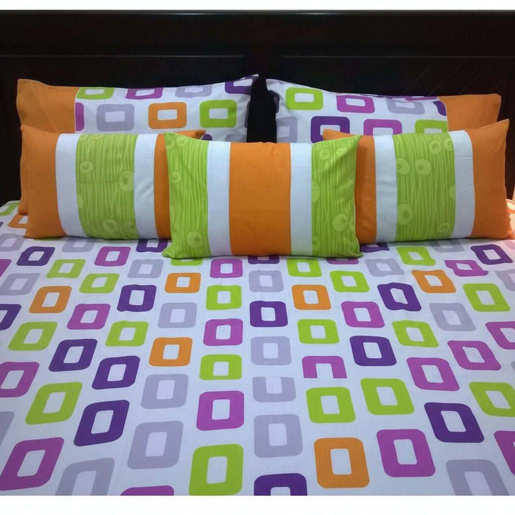 6-Pcs Designer Printed Bed Sheet Set (King)