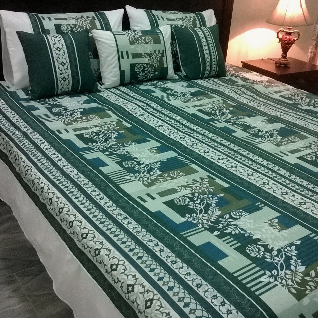 6-Pcs Designer Printed Bed Sheet Set (King)