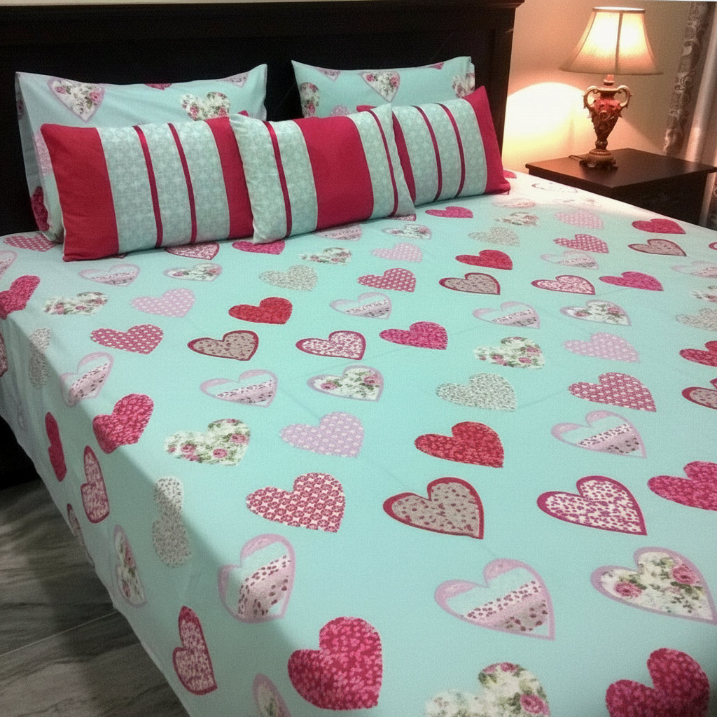 6-Pcs Designer Printed Bed Sheet Set (King)