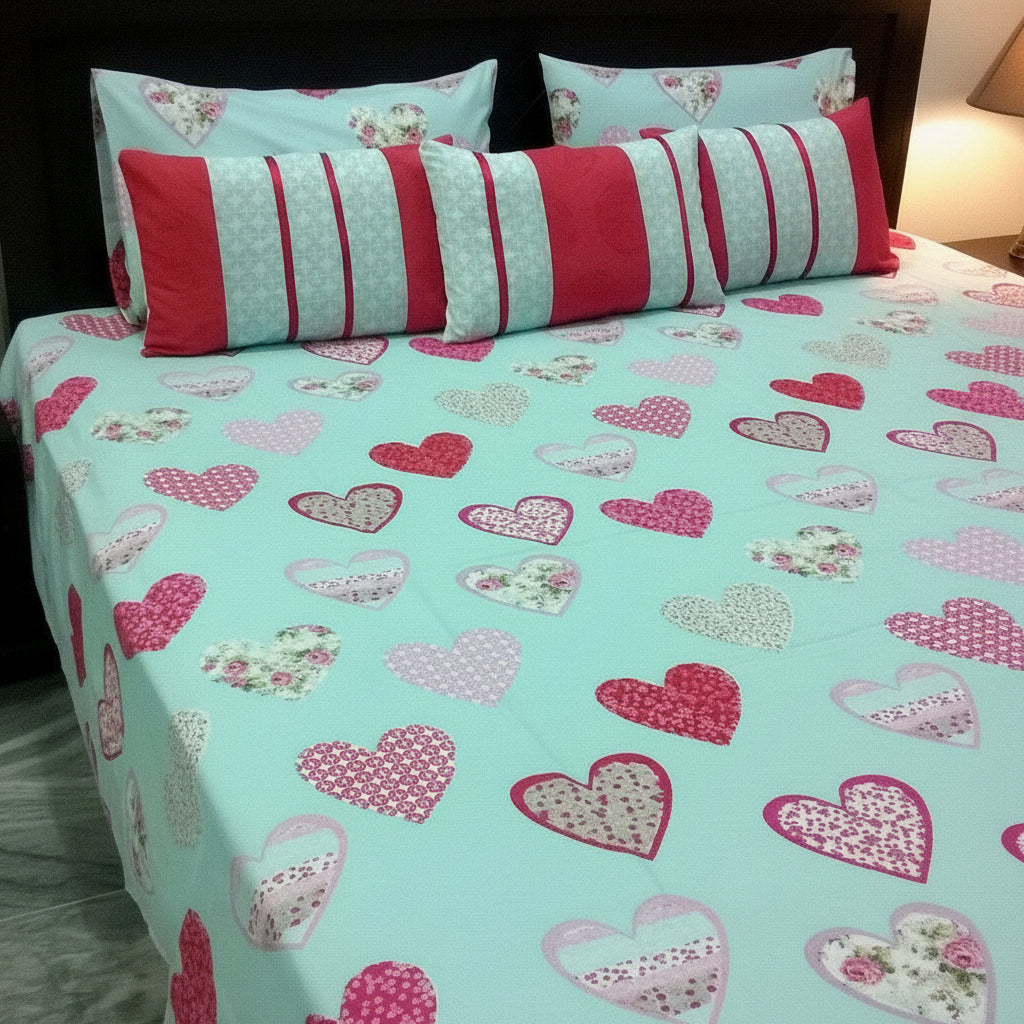 6-Pcs Designer Printed Bed Sheet Set (King)