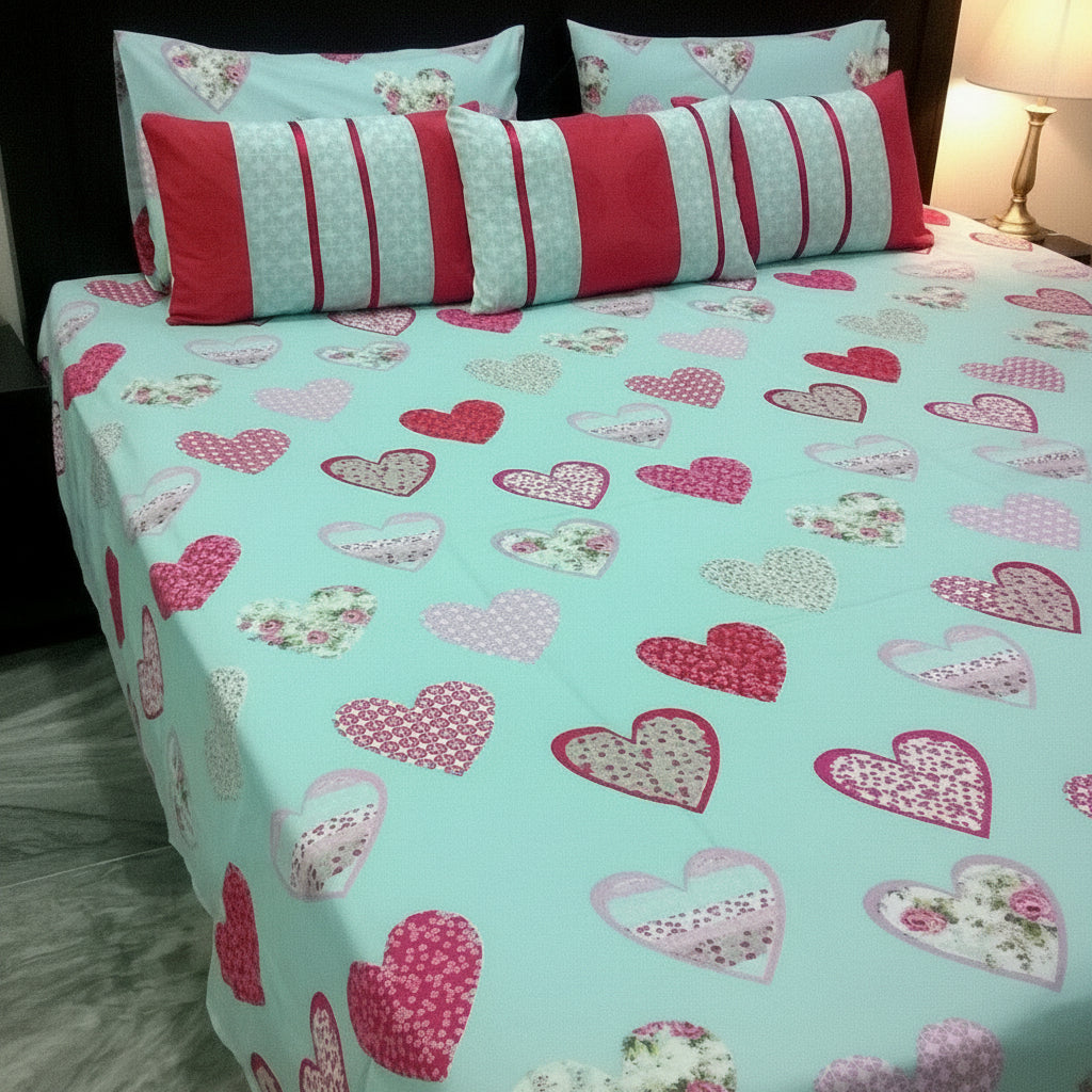 6-Pcs Designer Printed Bed Sheet Set (King)