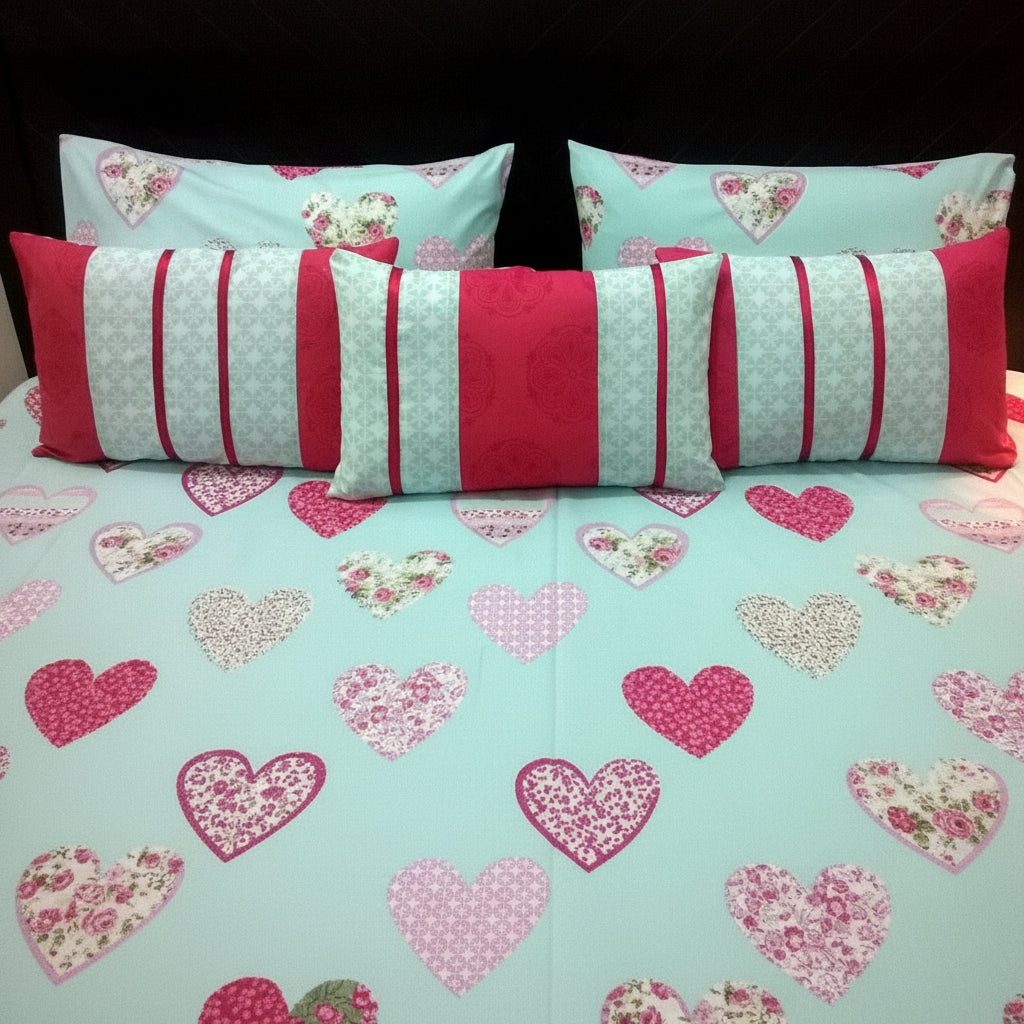 6-Pcs Designer Printed Bed Sheet Set (King)