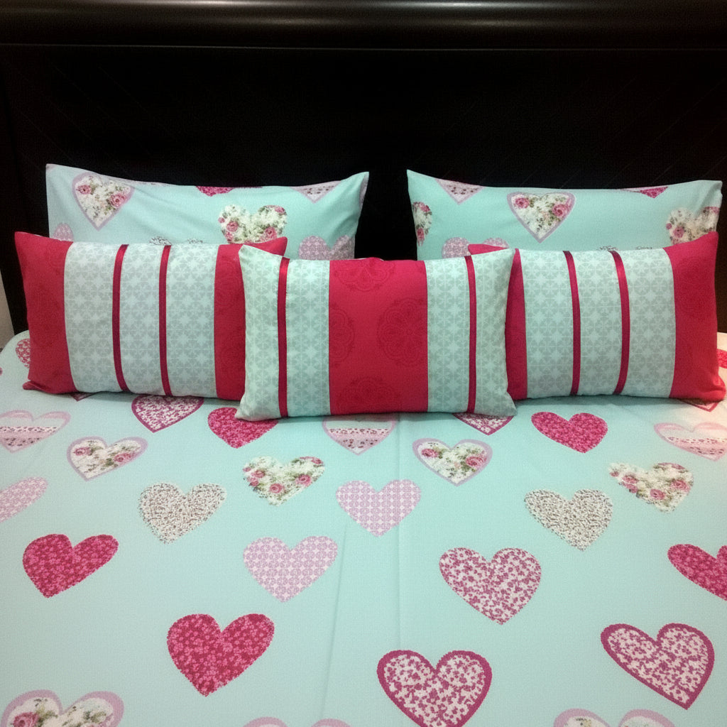 6-Pcs Designer Printed Bed Sheet Set (King)