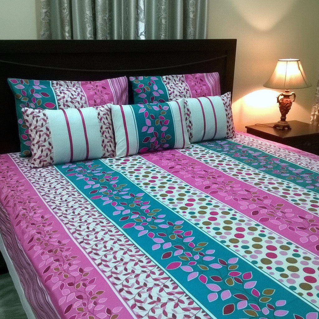 6-Pcs Designer Printed Bed Sheet Set (King)