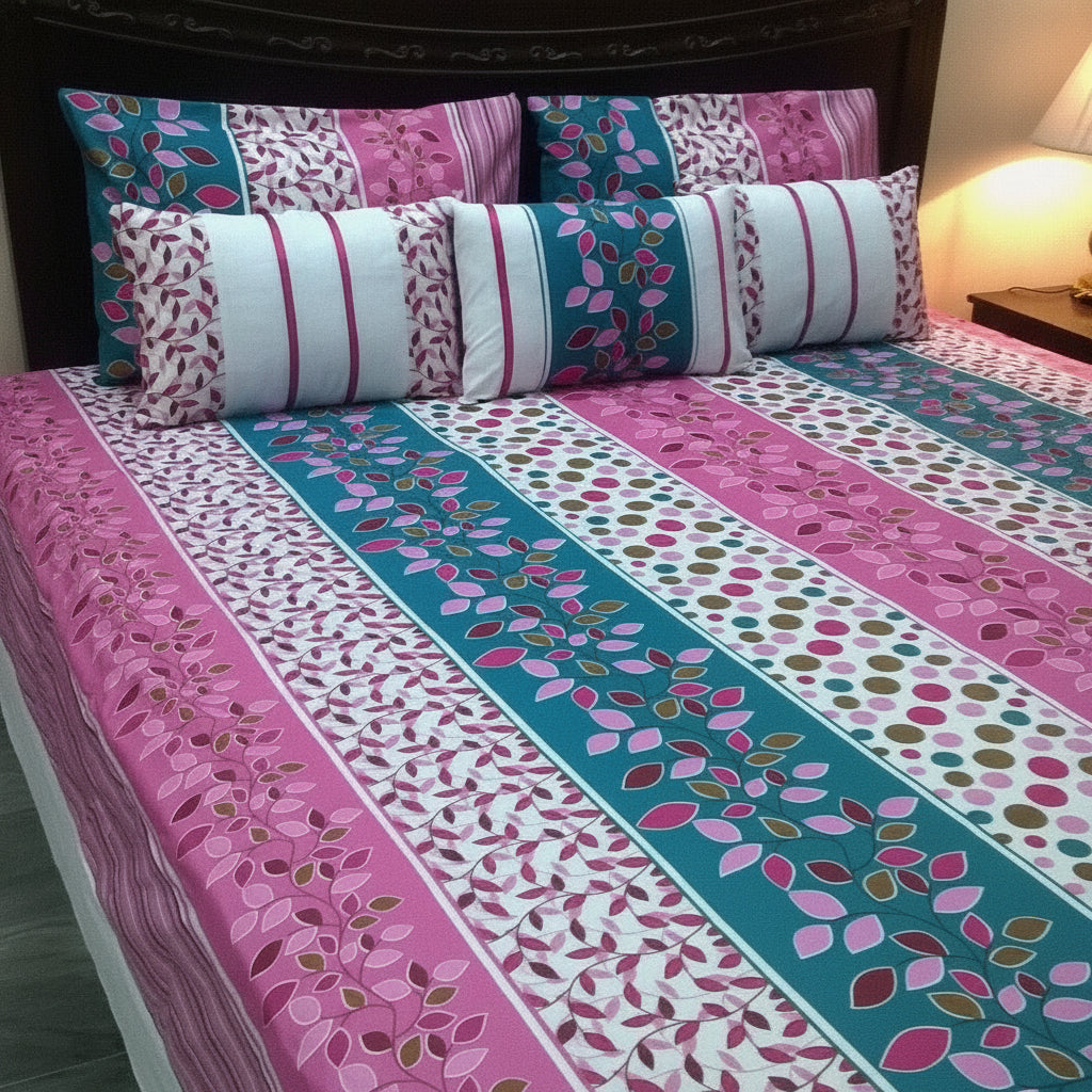 6-Pcs Designer Printed Bed Sheet Set (King)