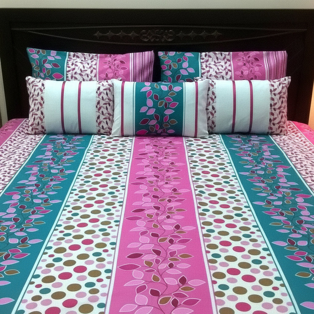 6-Pcs Designer Printed Bed Sheet Set (King)