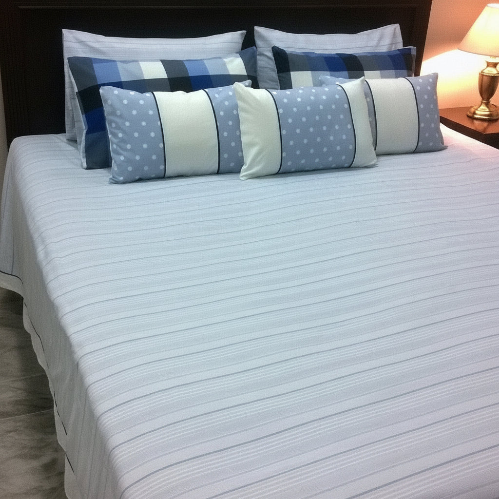 8-Pcs Designer Printed Bed Sheet Set (King)