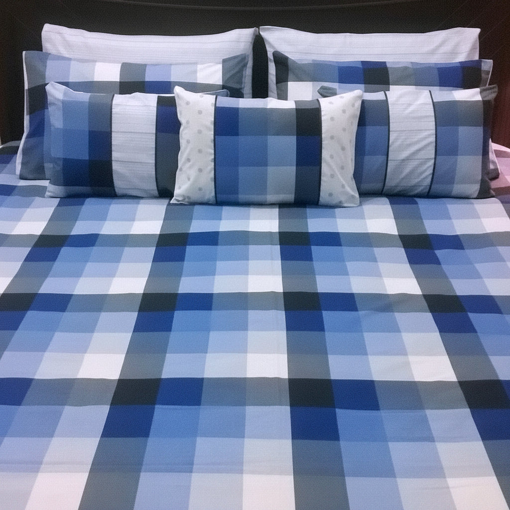 8-Pcs Designer Printed Bed Sheet Set (King)