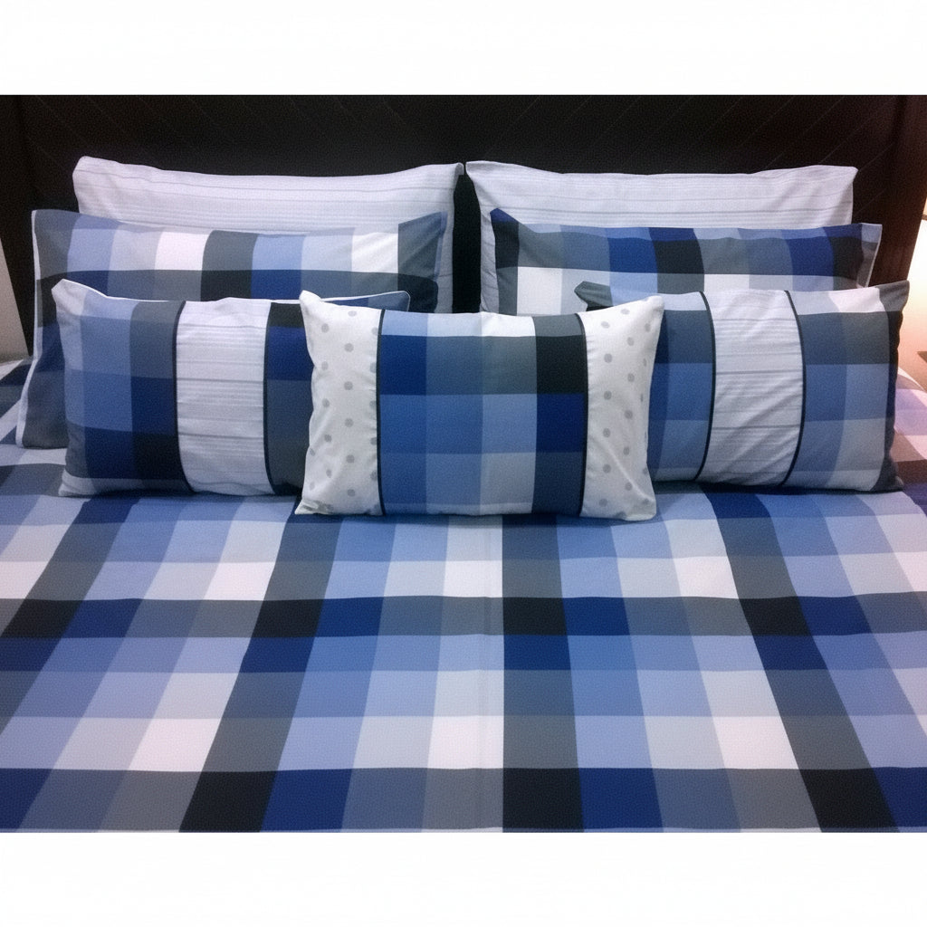 8-Pcs Designer Printed Bed Sheet Set (King)