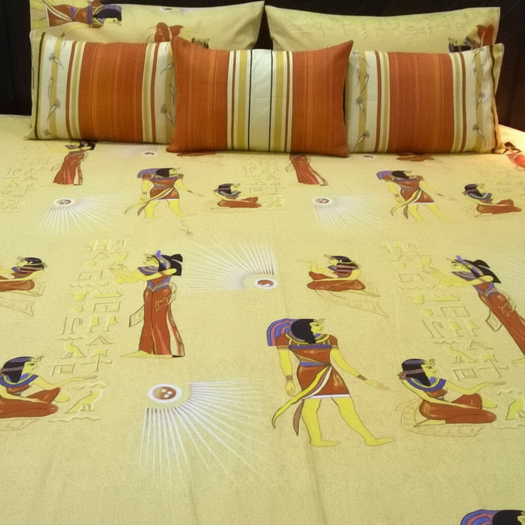 6-Pcs Designer Printed Bed Sheet Set (King)